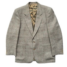 Vintage Jaeger Wool Alpaca Tweed Blazer Suit Jacket Mens 40R Check