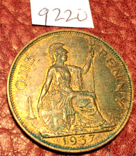 LUSTROUS GEORGE VI PENNY 1937  - JOB LOT 9220