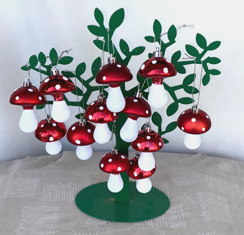 Red white mushroom - red,