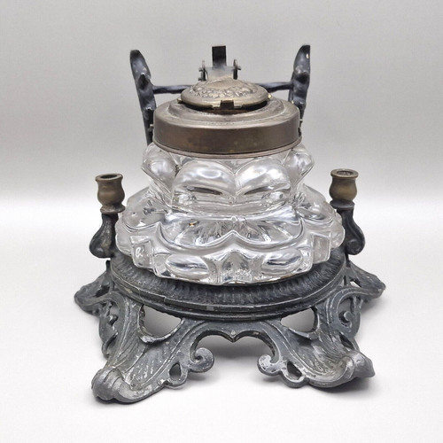 Victorian inkwell with stand - inkwell,