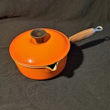 Le Crueset 18cm Sauce Pan Volcanic Orange See Description