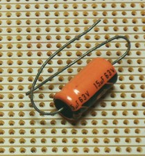 15uF 63V ELECTROLYTIC CAPACITOR CONDENSER AXIAL 85C C1985 8x16mm