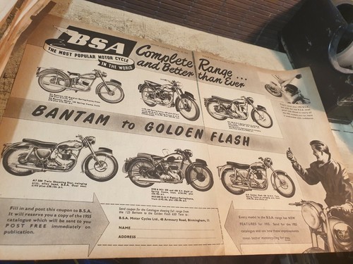 1954 bsa motorcycle range - 1954,