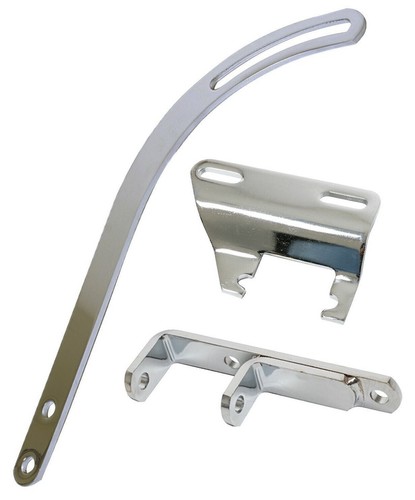 Chrome header mount - chrome, alternator