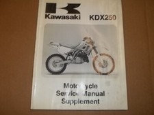 Genuine Kawasaki KDX250 Service Manual Supplement 1991 KDX250-D1 99924-1143-51