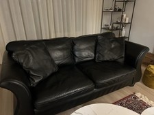 Luxury  black Leather 3-Seater