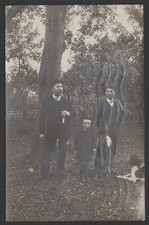 Men Boy  Dog Hunting Hare
