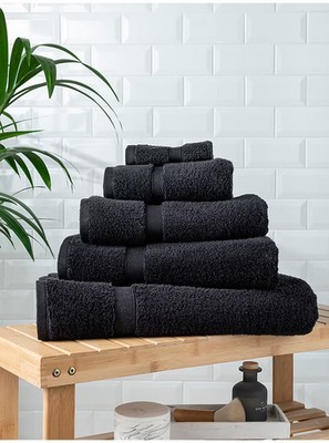 Black 100 cotton towel - cotton, set