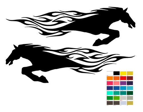 Horsebox stickers flames - horsebox,