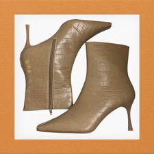 Ladies Leather Nude Mock Croc