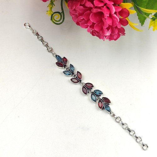 Red garnet blue - red, topaz
