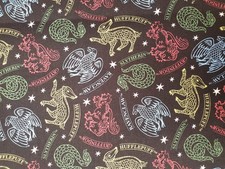 Harry Potter Houses fabric UK fat quarter 18" x 22" approx 100% cotton material