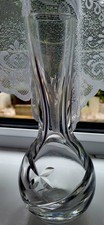 Sven Palmqvist for Orrefors Vase Vintage 1950's Orrefors Clear Glass Vase Signed