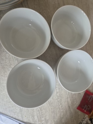 Ceramic cereal bowls white - 4x,