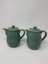 2x Denby Manor Green - 1 Pint Tea / Coffee Pot - Vintage Stoneware [B3-4-56]