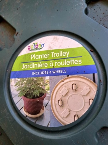 Green planter trolley with - planter,