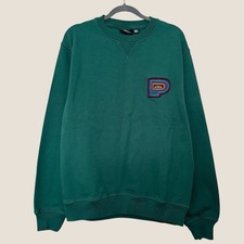 By Parra Repeat Pea Sweatshirt Small Green Pullover Long Sleeve Crew Neck Jumper