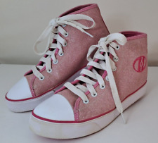 Heelys Pink Glitter White Lace Up Sneaker Shoes Girls UK Size 4 Kid Style 770081