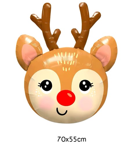Large reindeer head foil - reindeer,