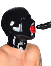 Men Full Face Black Latex