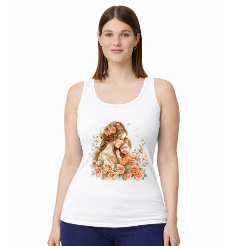 Floral mum womens vest tank - mum,