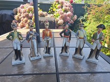 6 x FRENCH PORCELAIN FIGURES OF MILITARY OFFERS IN FULL DRESS
