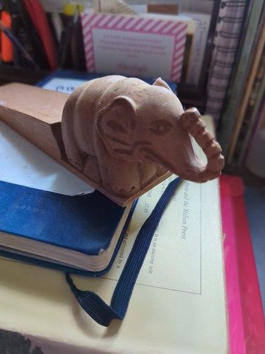 Wooden elephant door stop - elephant,