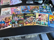 LARGE LOT VINTAGE SEWING KNITTING PATTERNS FOR DOLLS TOYS ANIMALS VEHICLES NOVEL