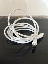 1m TV Aerial Cable Coaxial - Male to Male 75 O RF Fly Lead White antenna