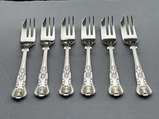 Mappin & Webb - Mappin Plate - Set 6 Silver Plated Cake / Pastry Forks - 14 cms