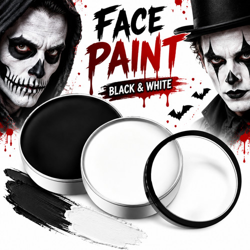 Face paint black - face, white