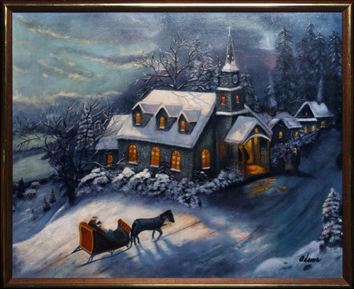 Vtg hand painted oil - hand-painted,