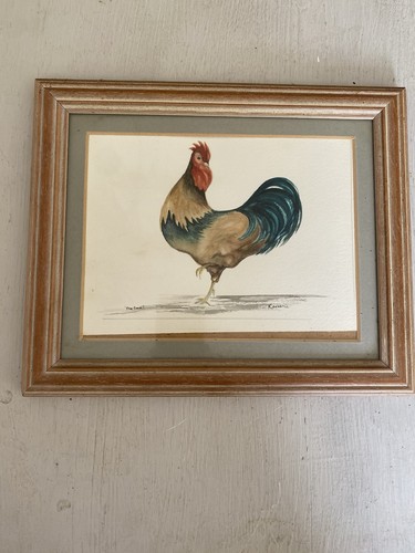Framed vintage watercolour - framed,