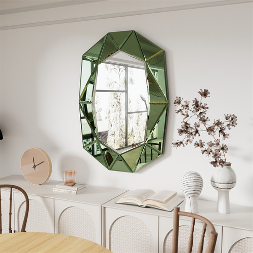 Large art wall mirror angled - large,