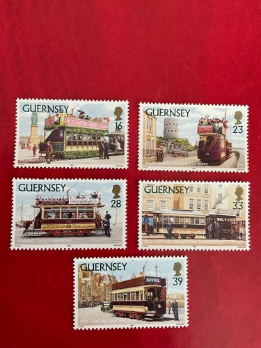 Stamps guernsey trams - ii, stamps,