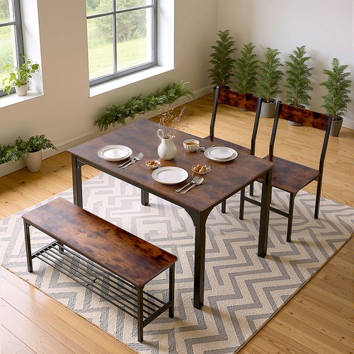 Industrial dining table bench - table,