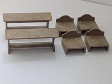 Sylvanian Two School Desks & 4 chairs Vintage Tomy furniture