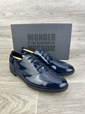 Clarks Drew Star Navy Blue Patent Leather Brogue Shoes Girls Kids Size 2F BNIB