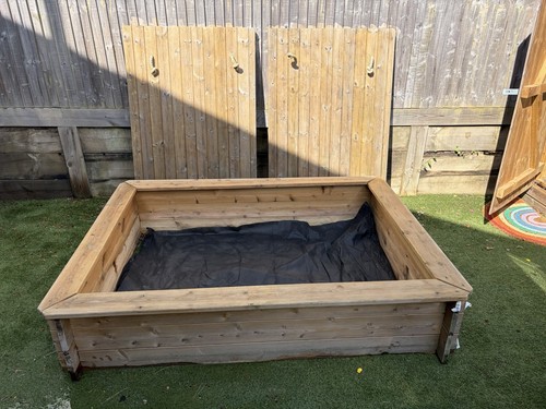 Kids wooden sandpit - kids, large