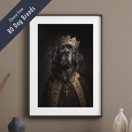 Royal dog portrait print - portrait,