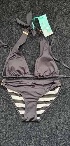 Black halter neck bikini with