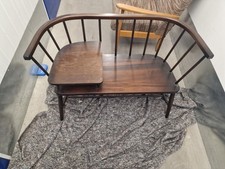 VINTAGE ERCOL STYLE TELEPHONE LOVE SEAT BENCH SOFA CHAIR MIDCENTURY