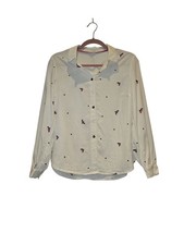 🤍 White Stuff Embroidered Bird Print Blouse Ladies UK 10 (EU 38) VGC