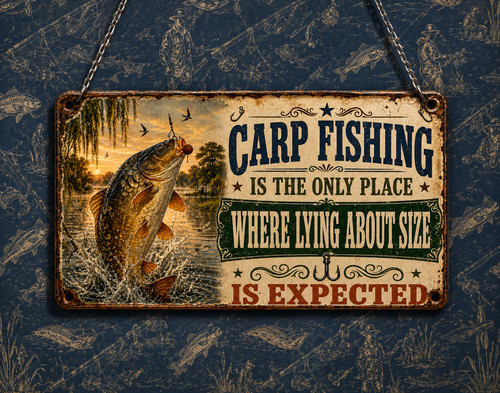 Funny carp fishing sign - fishing,