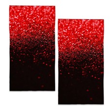 Red Black Glitter Hand Towels