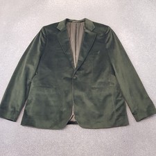Taylor Wright Mens Jacket 48R Green Slim Velvet Tuxedo Smoking Blazer Peak Lapel