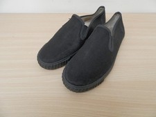 Genuine Vintage Retro Black School Slip-On Plimsolls Very Rare - UK Size 5 EU 38