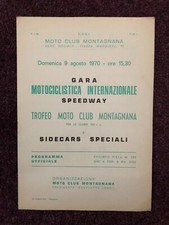 Speedway programme Italy International + grass track sidecars 1970
