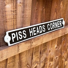 Cast Iron Sign P*ss Heads