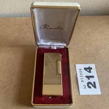 Vintage Rosetta Lighter 1970s Gold  For Parts Not Working Lot 214